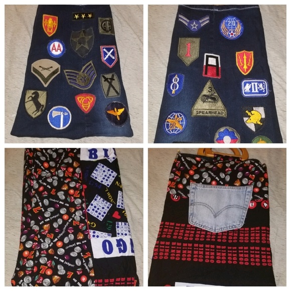 Handmade denim bag with military Memorabilia patch - Picture 1 of 4